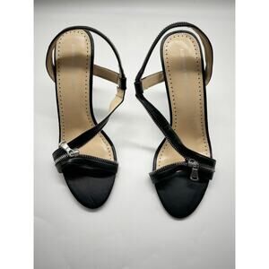 Adrienne Vittadini Gabriella Zip Sandals Black High Heels Women’s Size 10